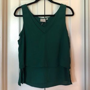 Emerald Layered Sleeveless Blouse